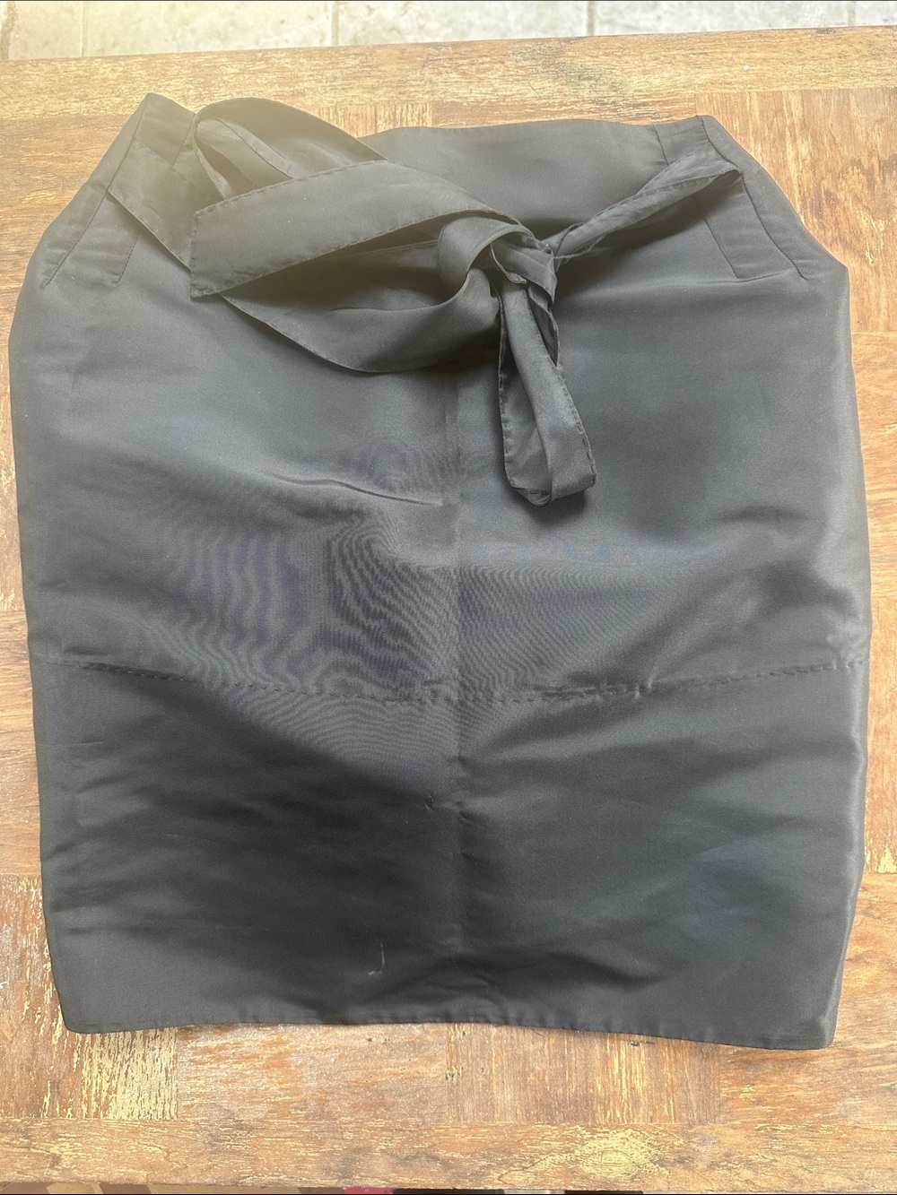 Anna Molinari Black Tie-Waist Skirt made in 🇮🇹 44% Silk